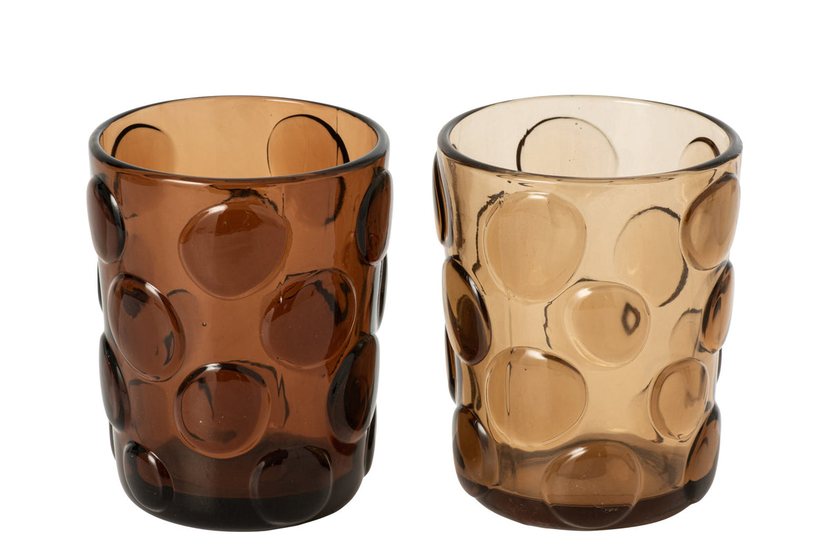 Bicchieri da acqua J-Line Marrone/Marrone scuro assortiti - 2 pezzi
