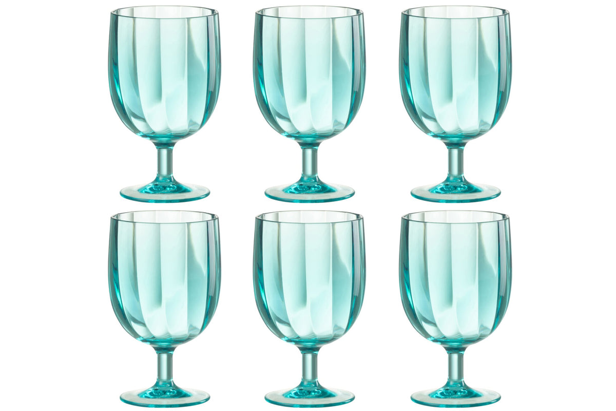 J-Line Wine Glass 31 Cl Unbreakable Blue - 6 Pieces