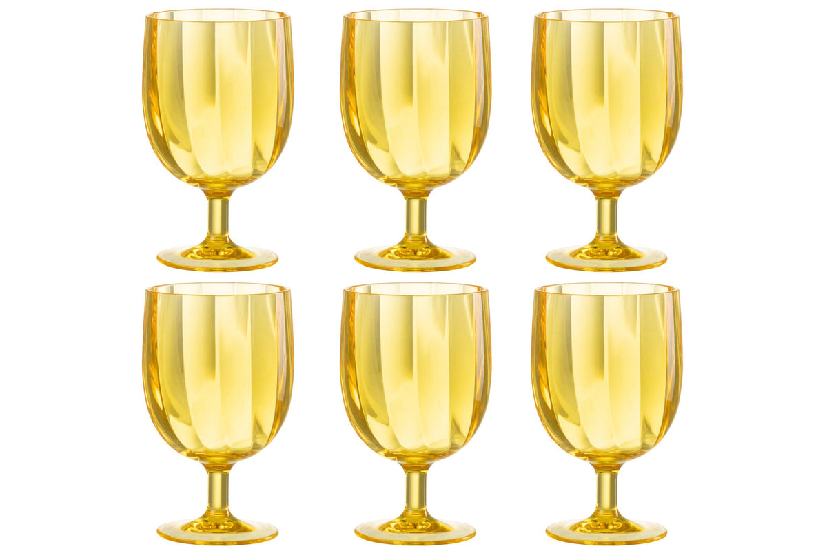 J-Line Wine Glass 31 Cl Unbreakable Yellow - 6 Pieces