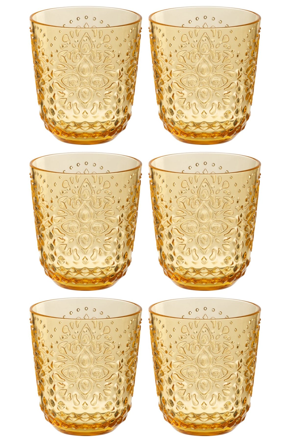 J-Line Bicchiere d’acqua 47,3 Cl Infrangibile Giallo - 6 Pezzi