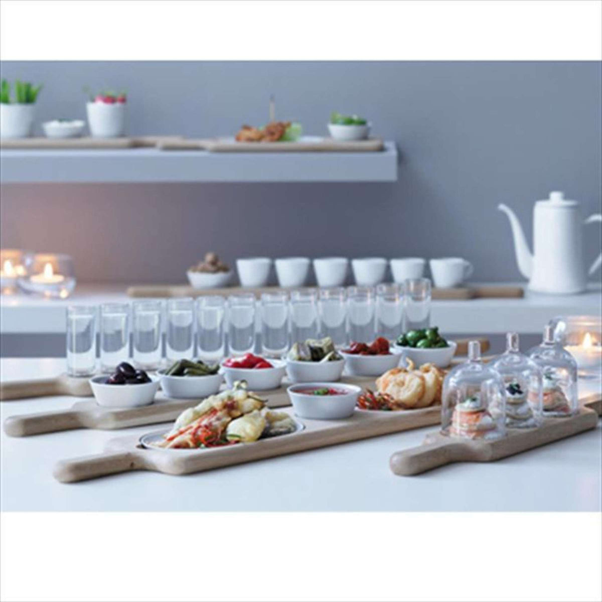 L.S.A. set per vodka con tagliere da portata assortito - 12 pezzi