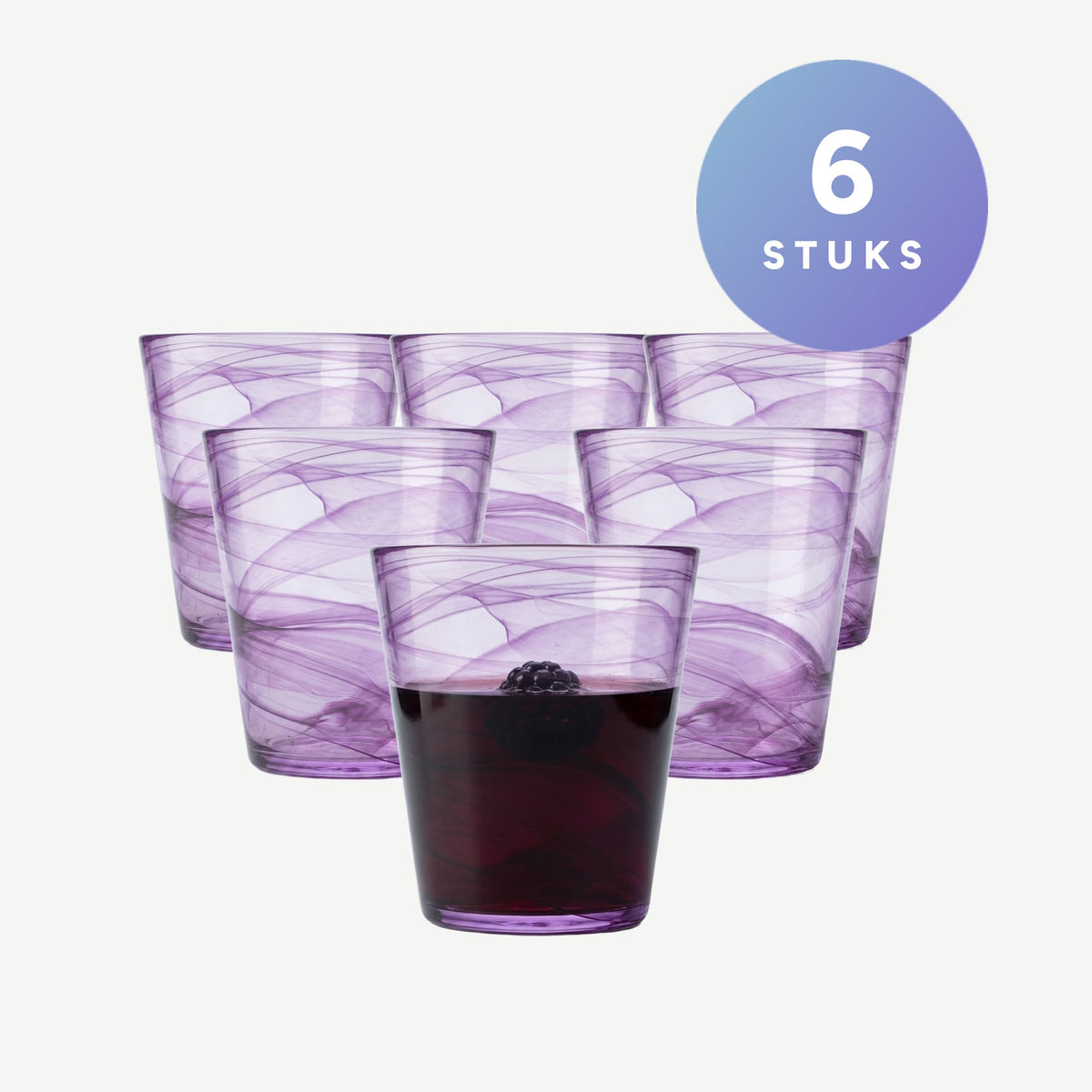 Bormioli Rocco Capri Tumbler 37 Cl Paars - 6 Stuks als set van zes glazen