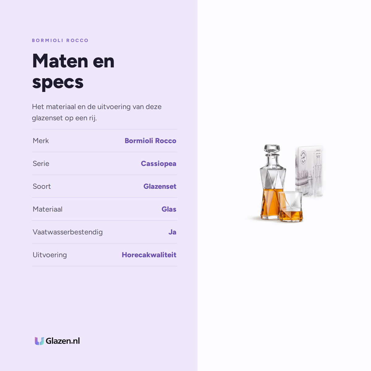 Maten en specs van Bormioli Rocco Cassiopea Glazenset