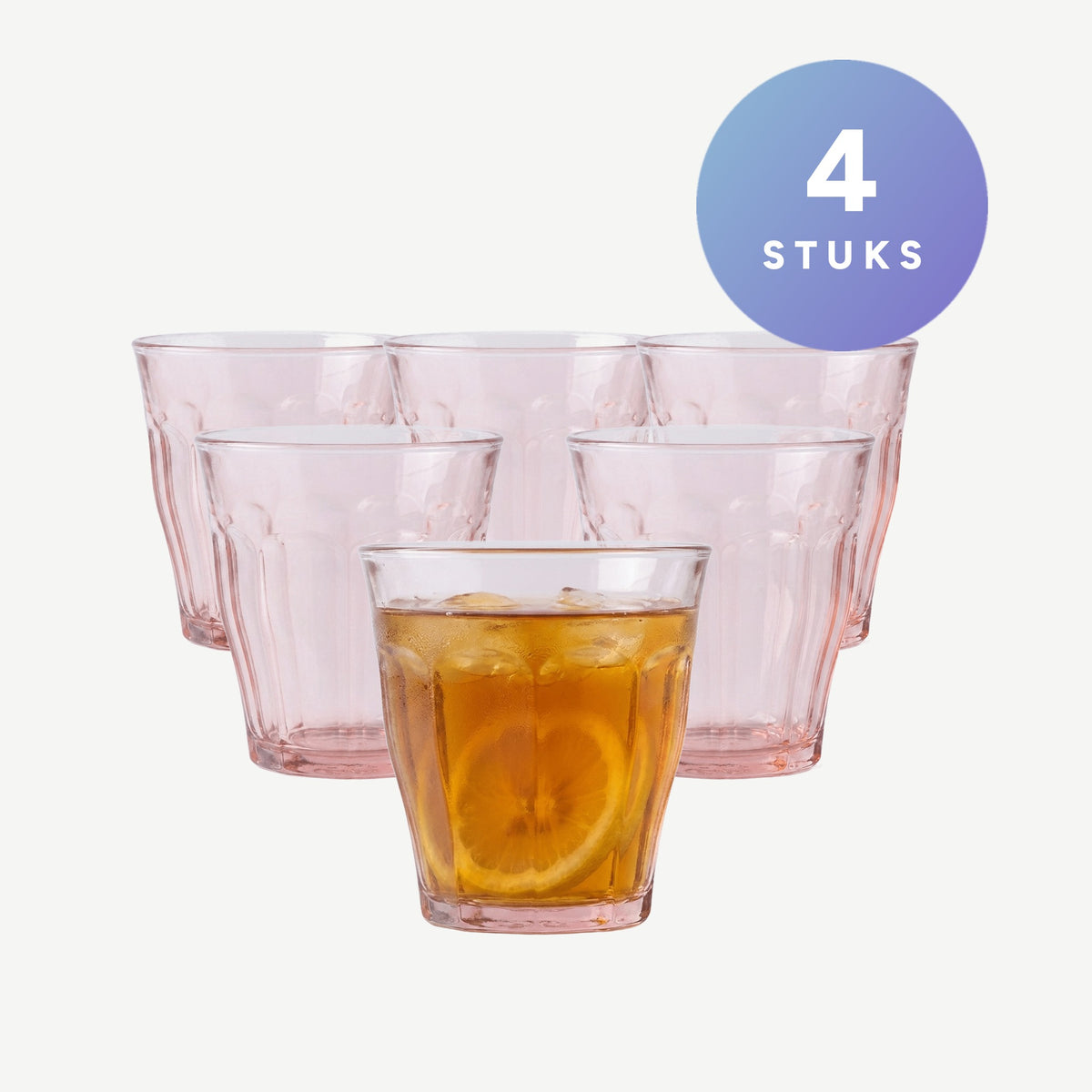 Duralex Picardie Tumbler 25 Cl Roze, set van 4 stuks