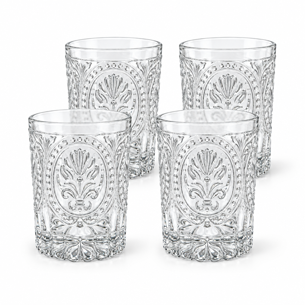GenWare Cora Vintage Tumbler 36 cl Transparant - 4 Stuks set