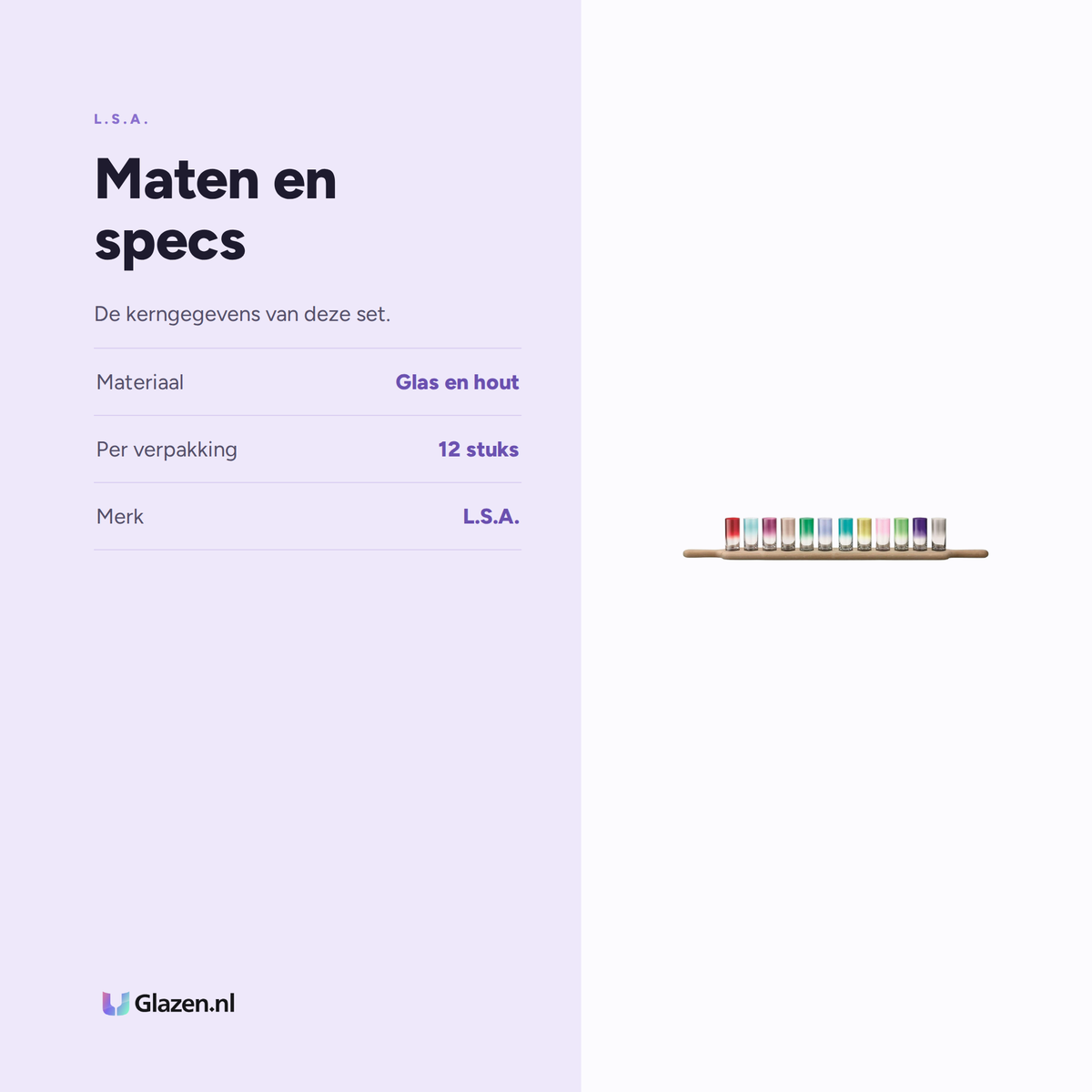 L.S.A. Paddle Wodkaset Assorti maten en specs