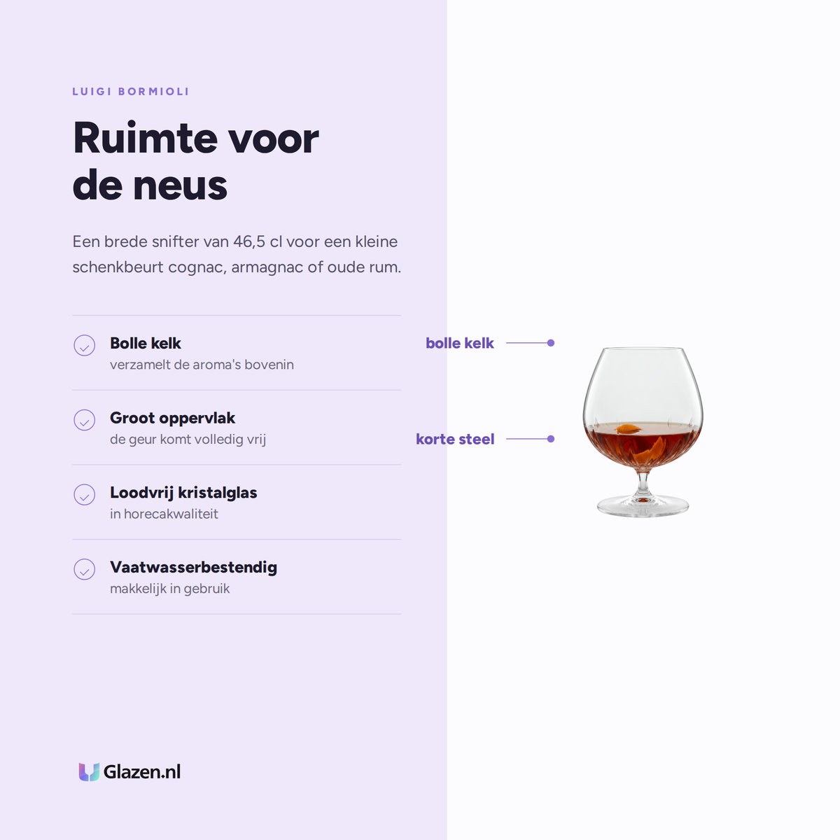 Eigenschappen van Luigi Bormioli Mixology Cognacglas 46,5 Cl