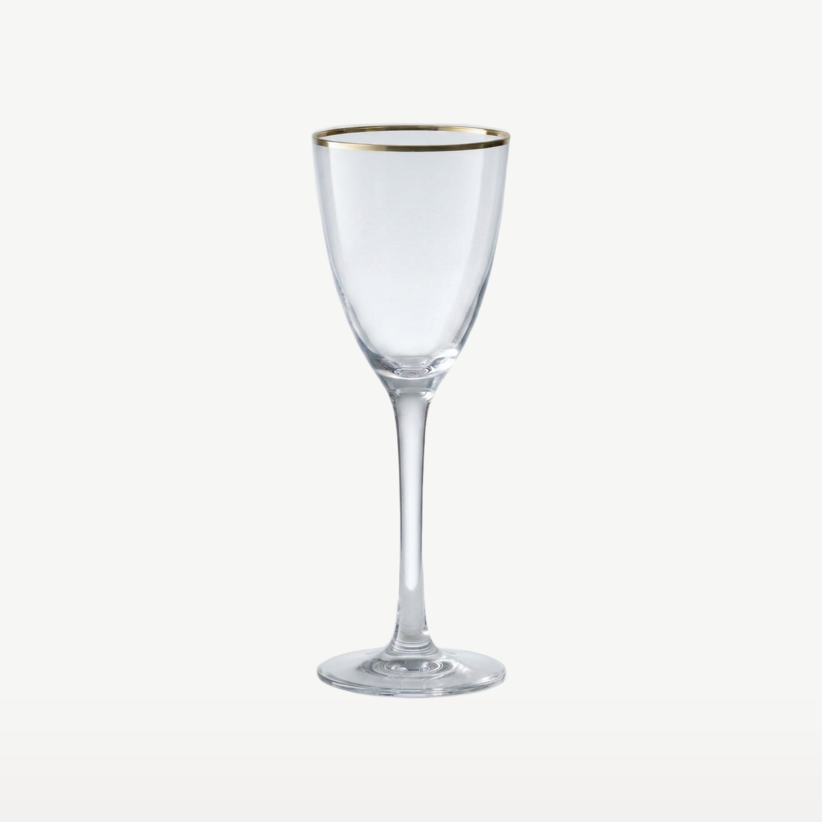 J-Line Witte Wijnglas 25 Cl Gouden Boord Transparant/Goud - Glazen.nl