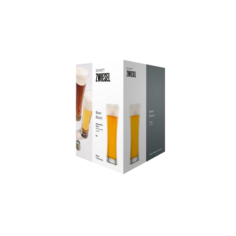 Bicchiere da birra Schott Zwiesel Beer Basic per witbier, piccolo, 30 Cl, con tacca di misurazione – 4 pezzi