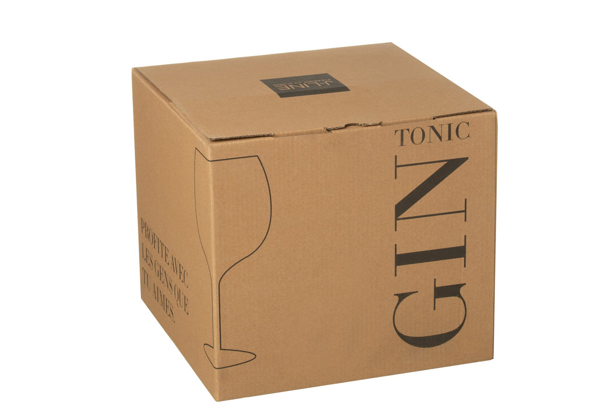 Bicchieri da gin tonic J-Line 88 cl trasparenti/oro – 4 pezzi