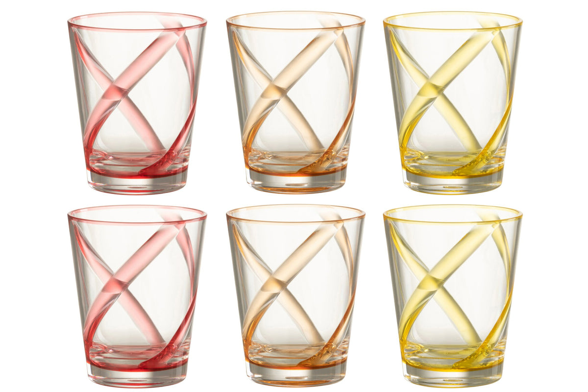 Bicchiere d’acqua J-Line 44 cl infrangibile, motivi assortiti – 6 pezzi