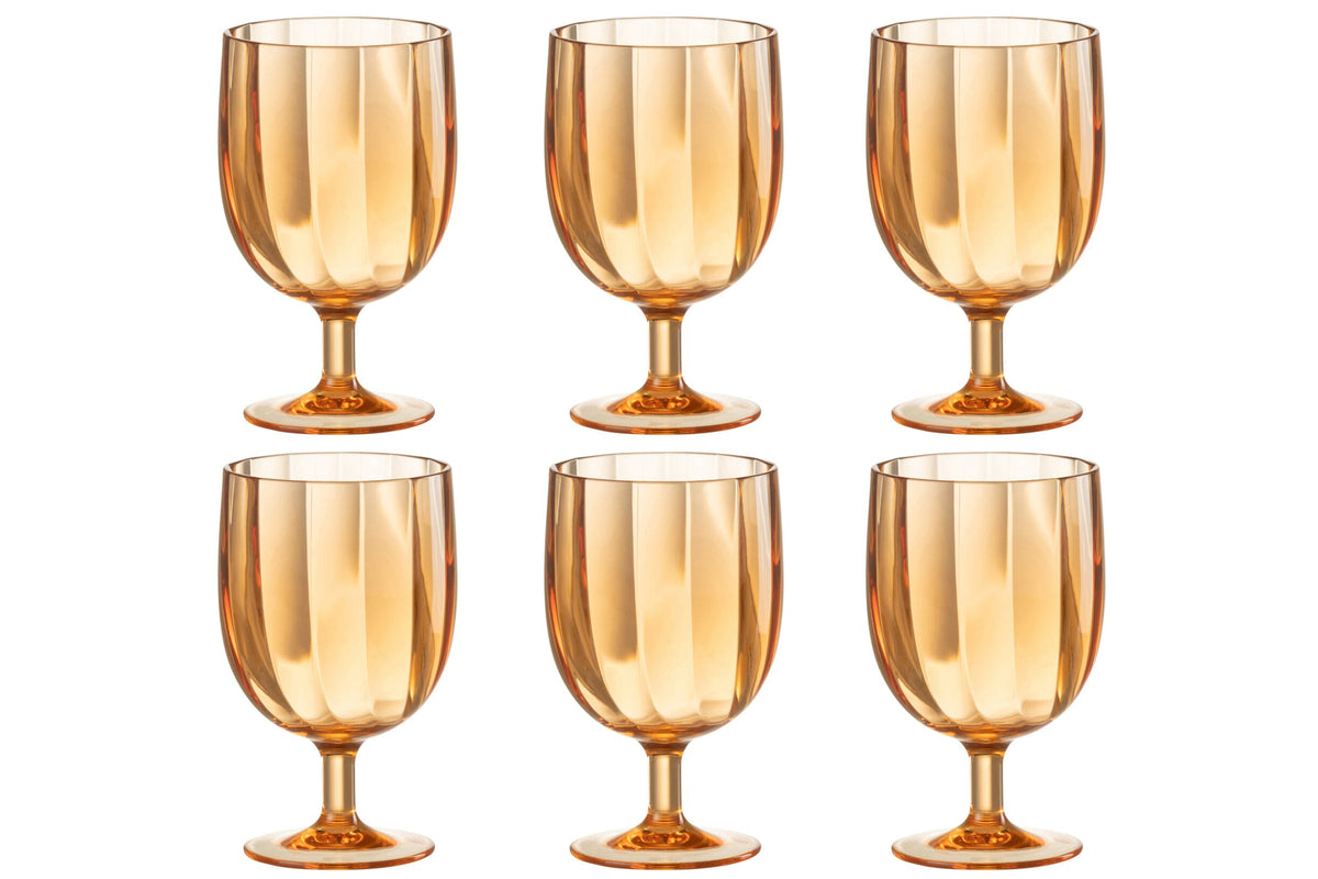 J-Line Bicchiere da vino 31 cl infrangibile arancione - 6 pezzi