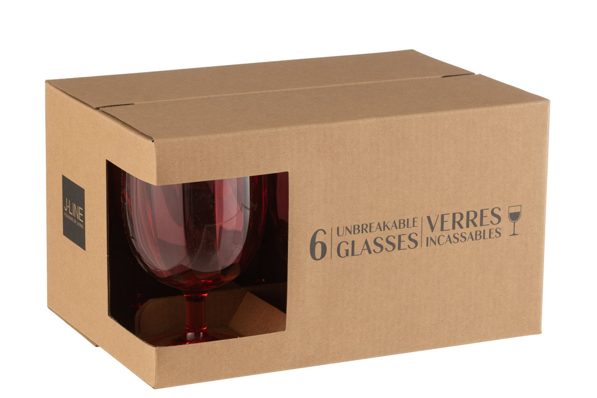 J-Line Unbreakable Red Wine Glasses 31 cl – 6 Pieces