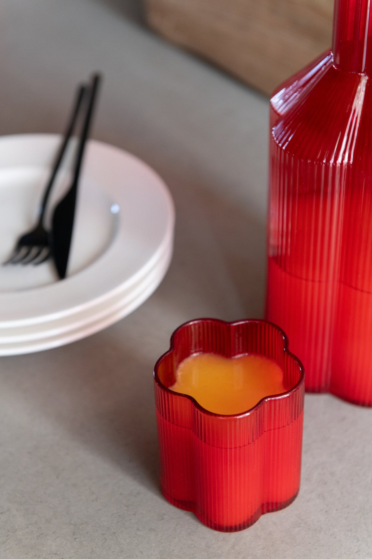 J-Line Fiore bicchiere d’acqua rosso