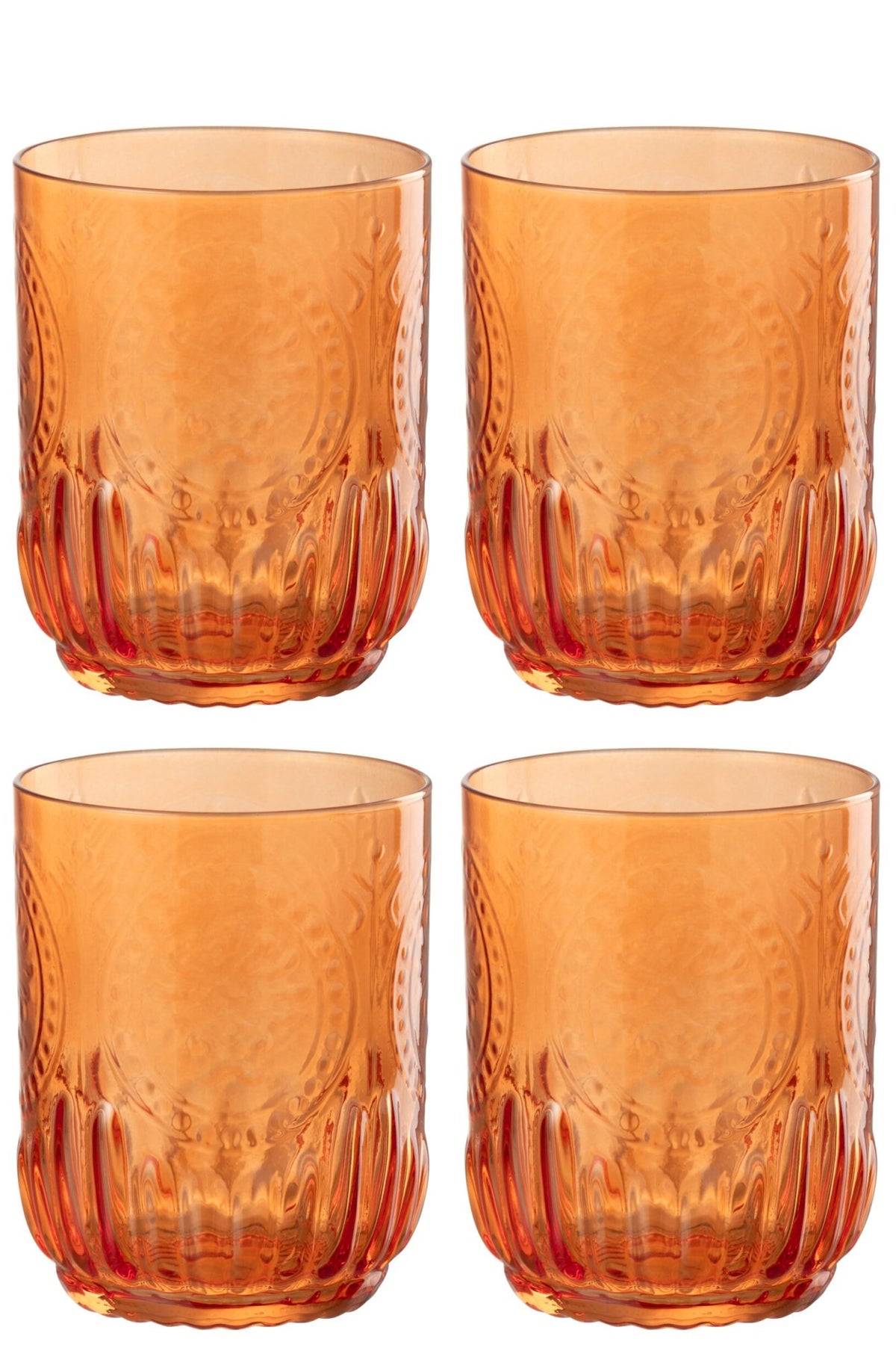 Bicchiere da acqua J-Line Maya 32 cl arancione - 4 pezzi