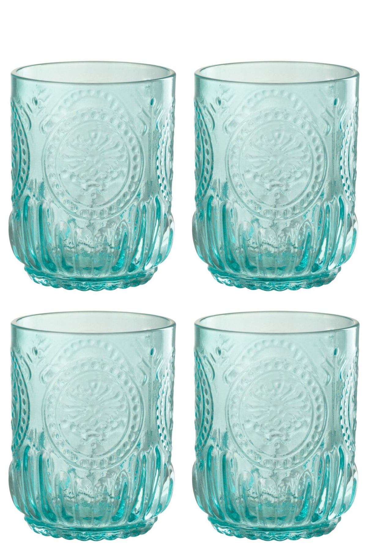J-Line Maya Water Glasses 32 cl Turquoise – 4 Pieces