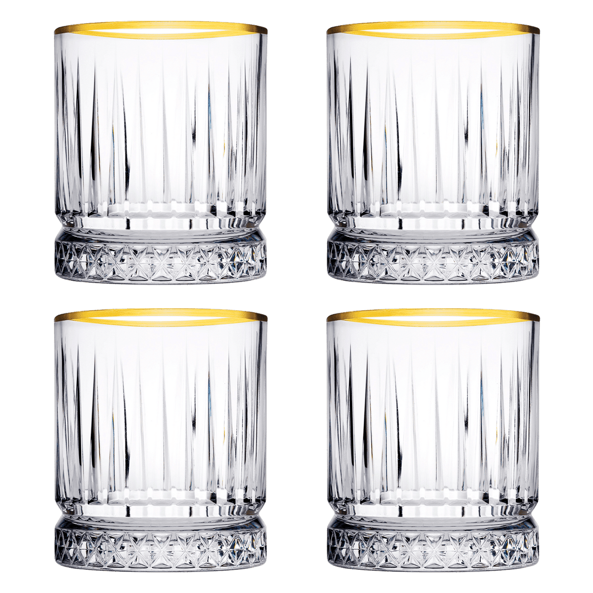 Pasabahce Elysia Tumbler 35,5 Cl Gouden Rand - 4 Stuks - Glazen.nl