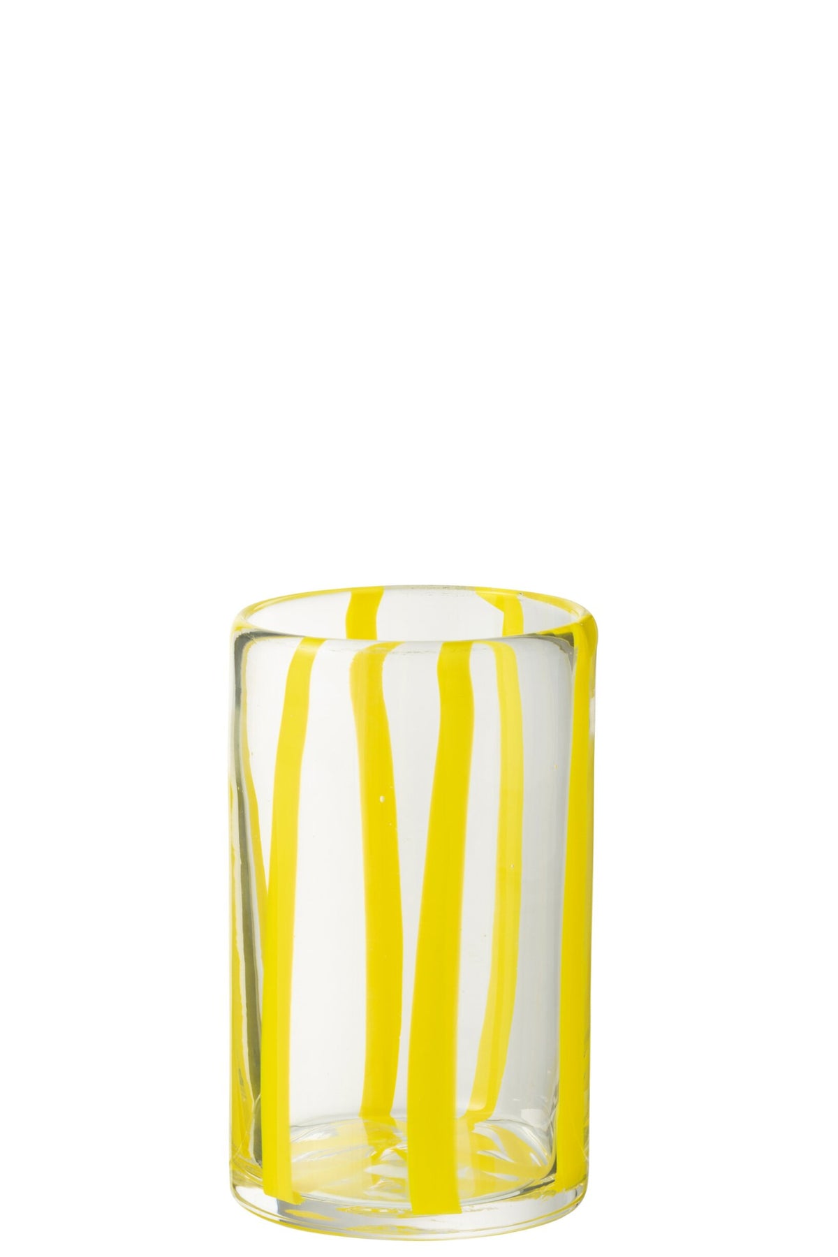 J-Line bicchiere d’acqua rigato trasparente/giallo