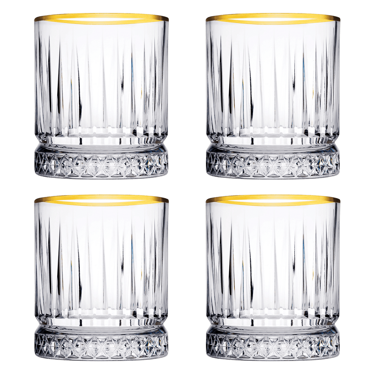 Pasabahce Elysia Tumbler 21 Cl Gouden Rand - 4 Stuks - Glazen.nl
