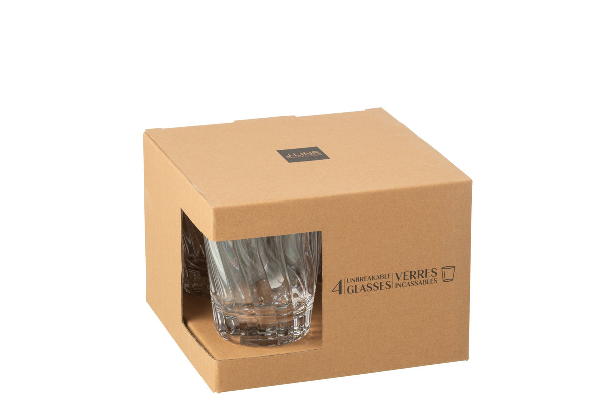 Bicchiere da acqua J-Line 42,5 cl infrangibile trasparente - 4 pezzi