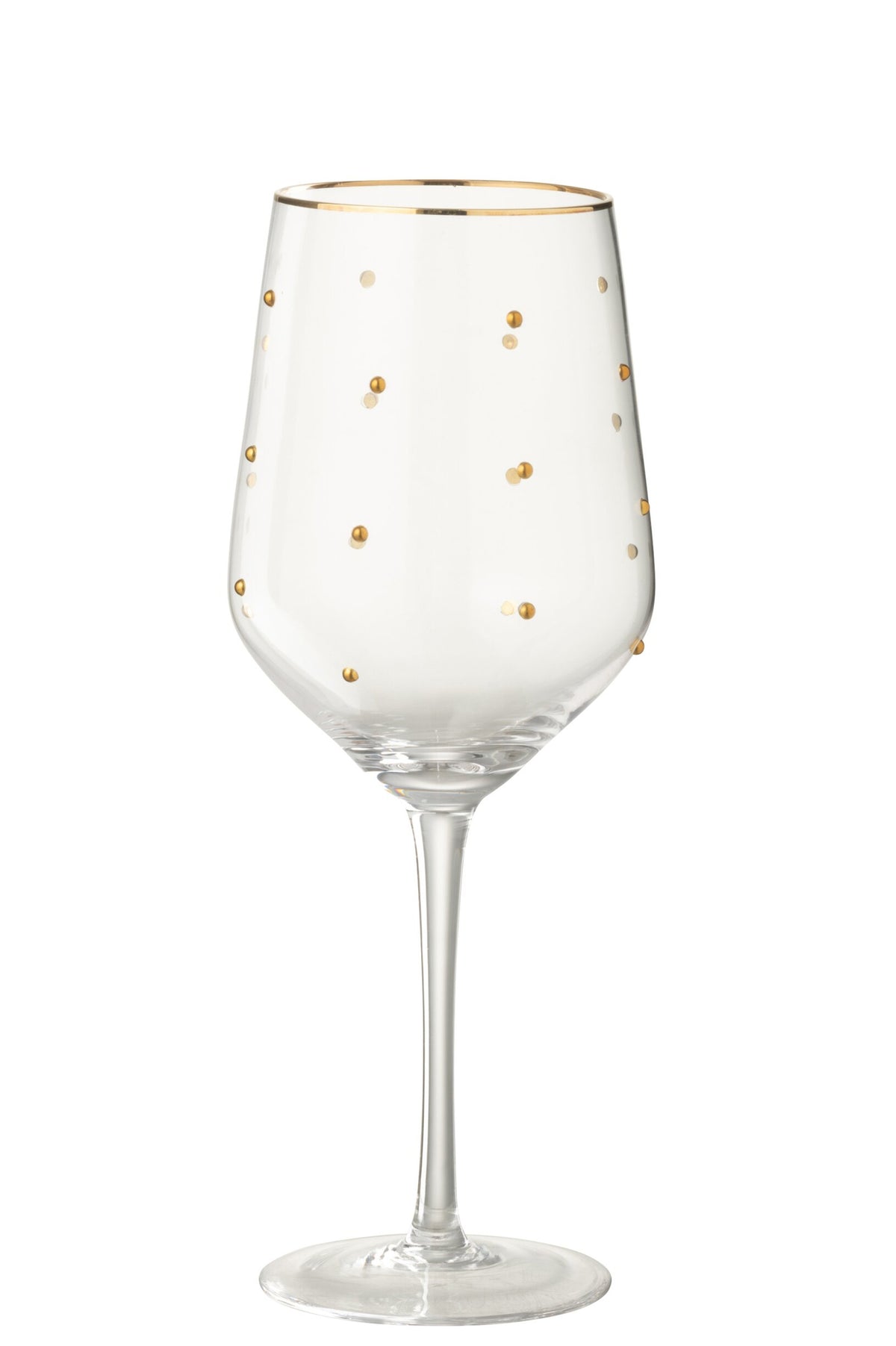 J-Line bicchiere da vino 55 cl a pois trasparente/dorato