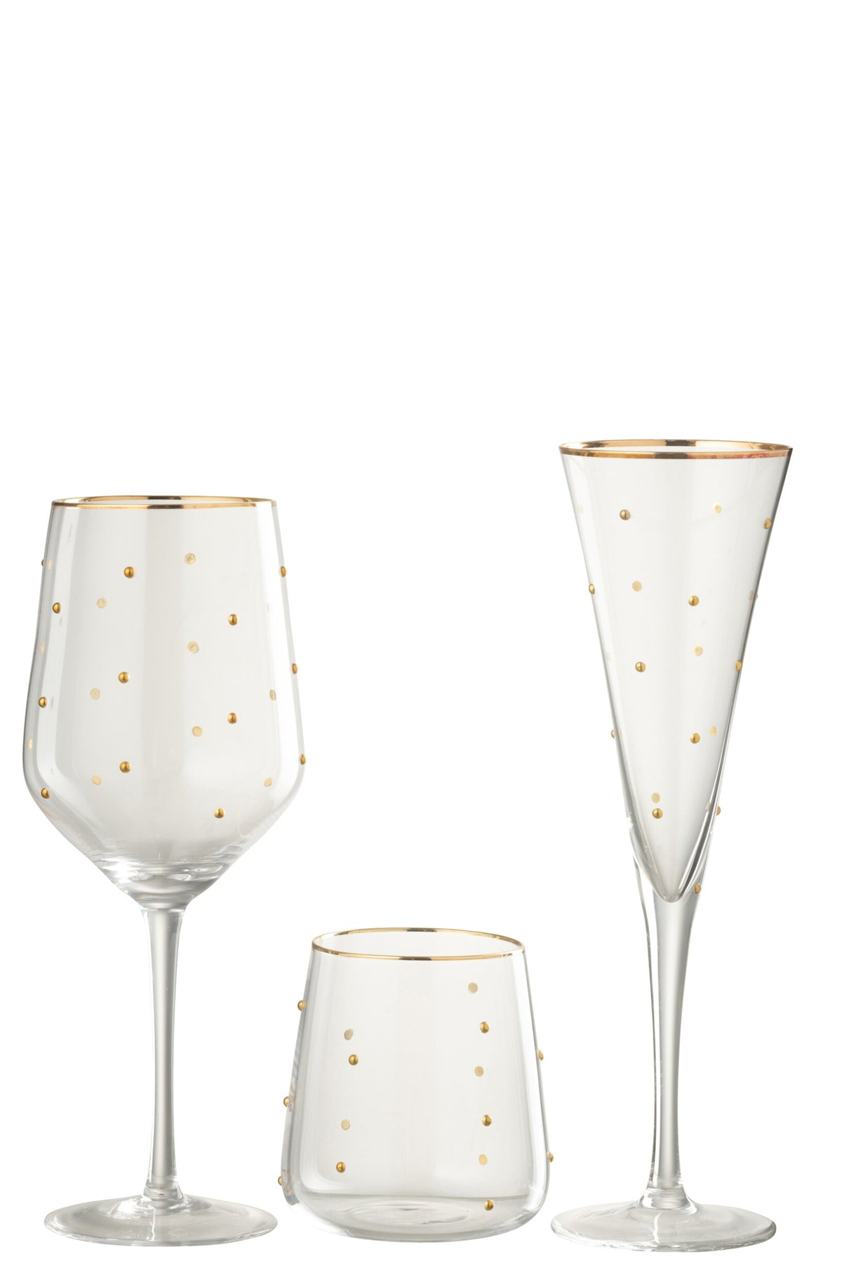 Calice da champagne J-Line 23,6 Cl a pois trasparente/dorato