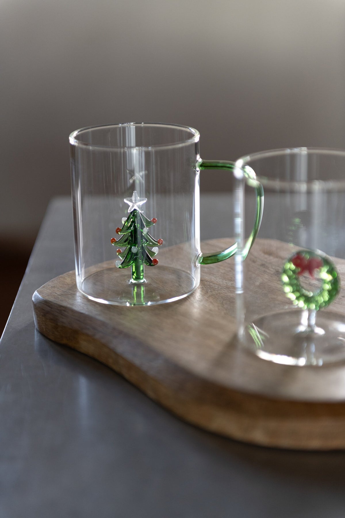 J-Line Bicchiere da acqua 42 cl Albero di Natale Trasparente/Assortito