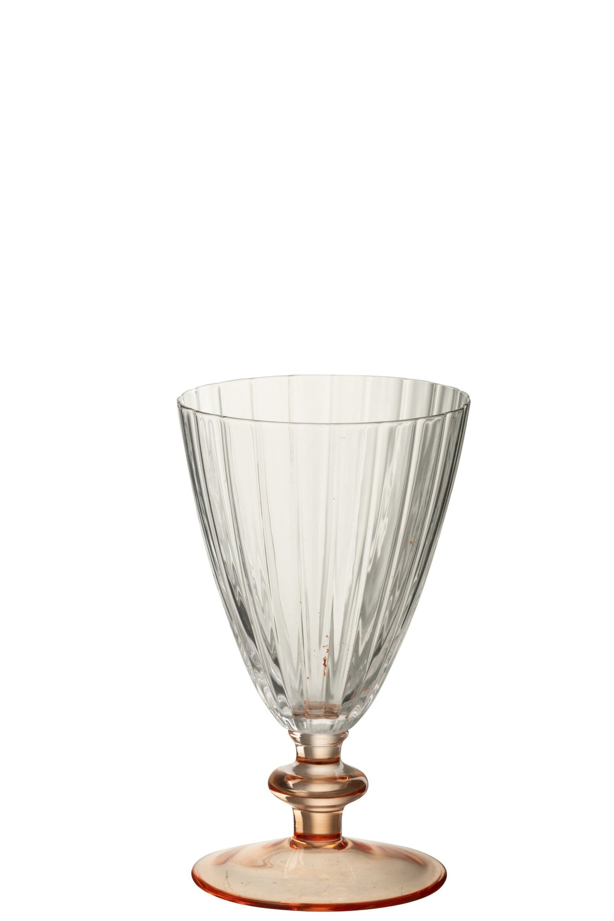 J-Line Water Glass Striped Transparent/Salmon Pink