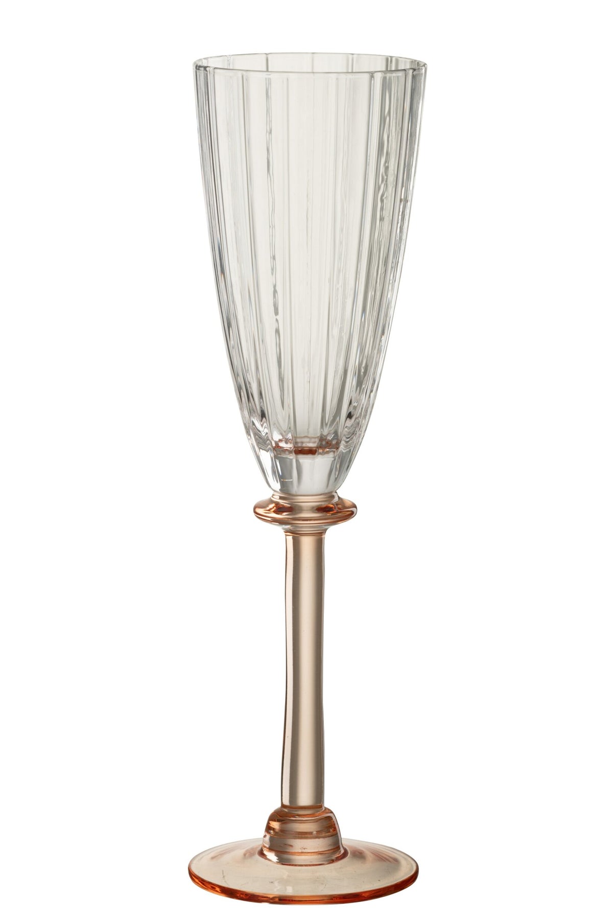 J-Line Striped Champagne Glass Transparent/Salmon Pink