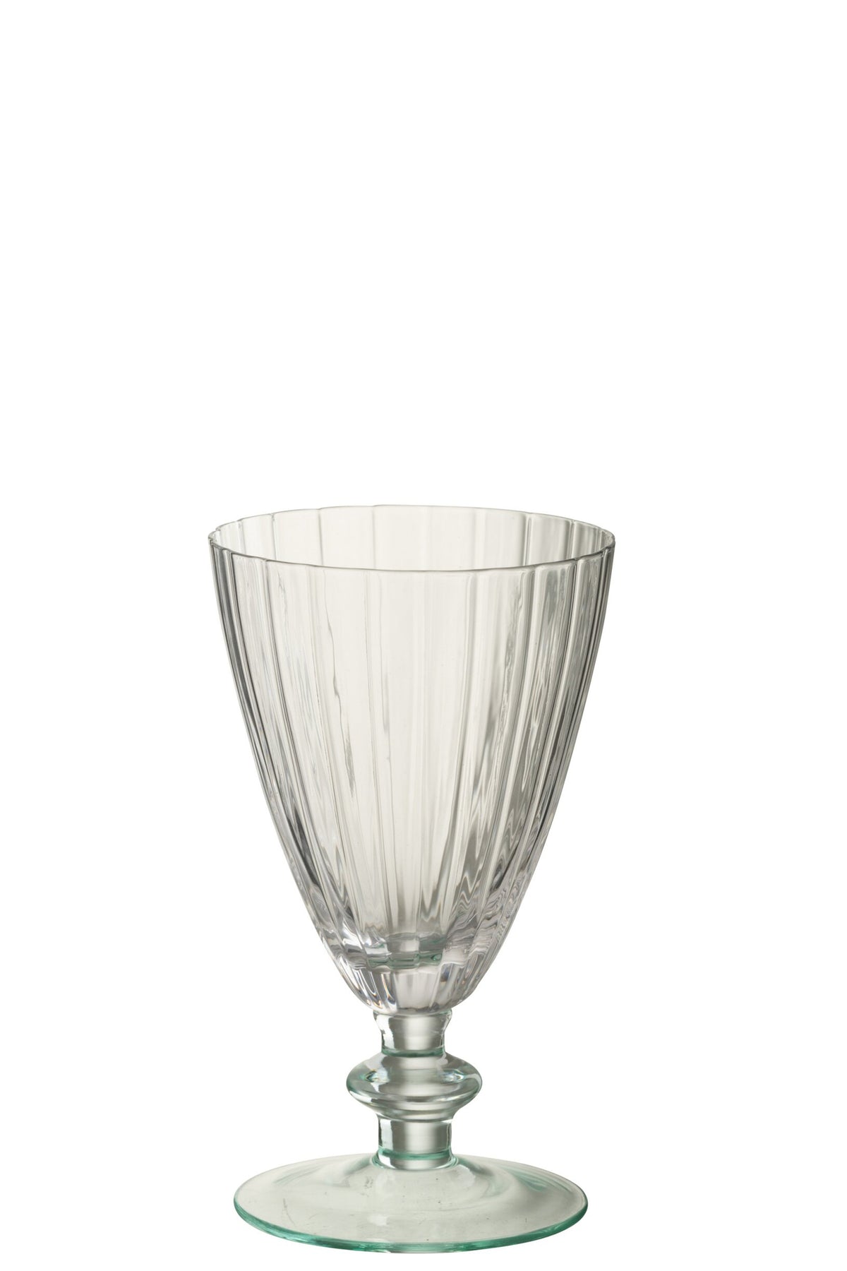 Bicchiere d’acqua J-Line rigato trasparente/verde chiaro