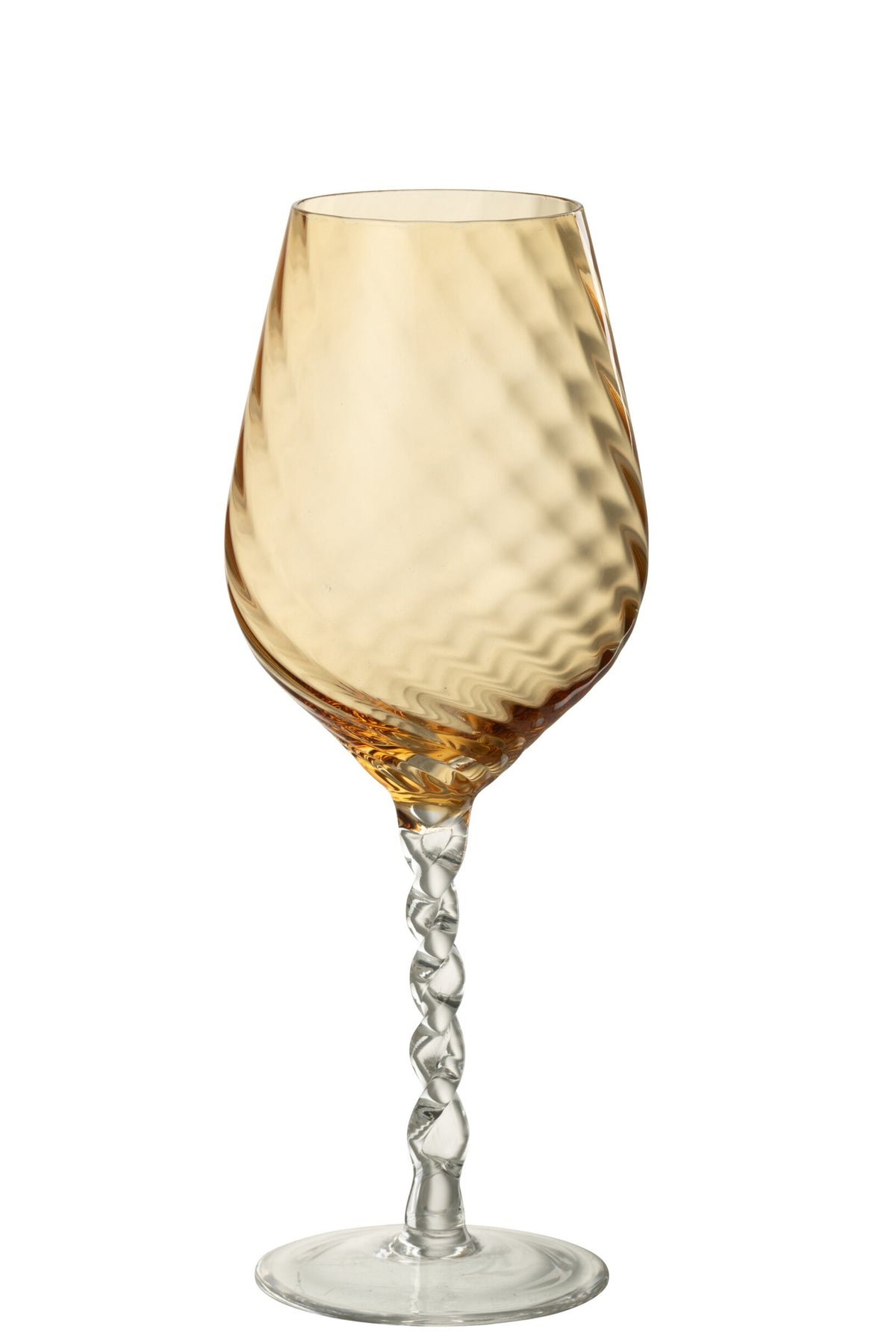J-Line Bicchiere da vino a righe color caramello