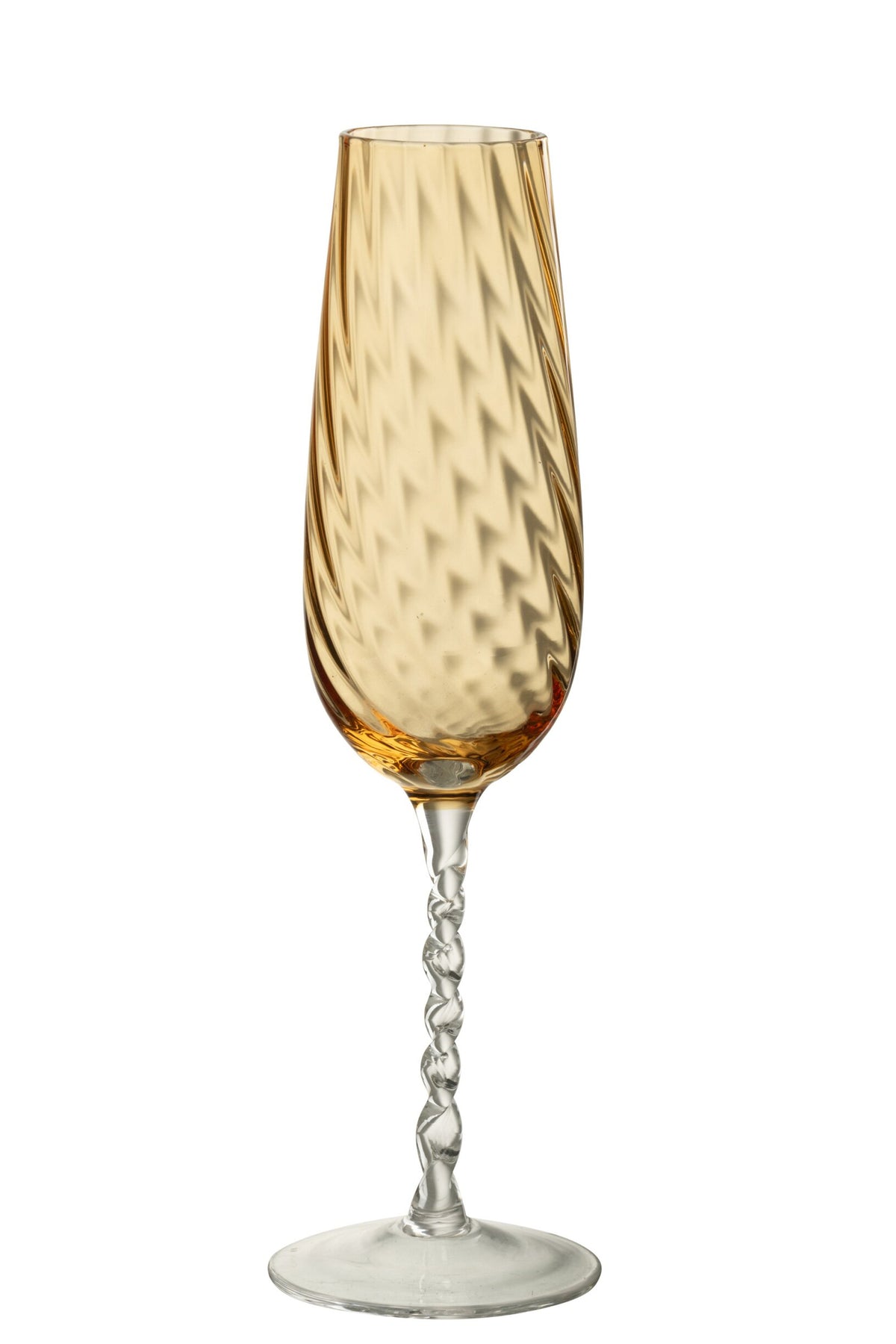 Bicchiere da champagne J-Line a righe color caramello