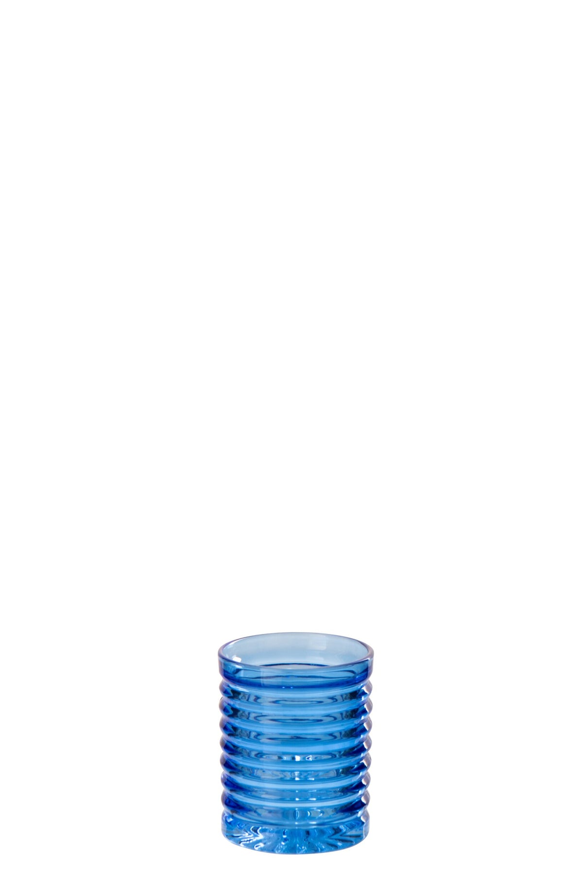 J-Line Water Glass 28 cl Ribbed Cobalt Blue