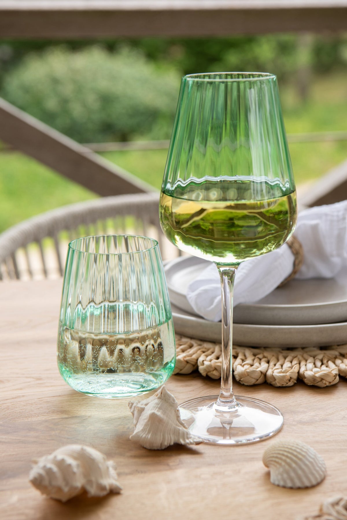 J-Line Water Glass 48 cl Ribbed Tall Green