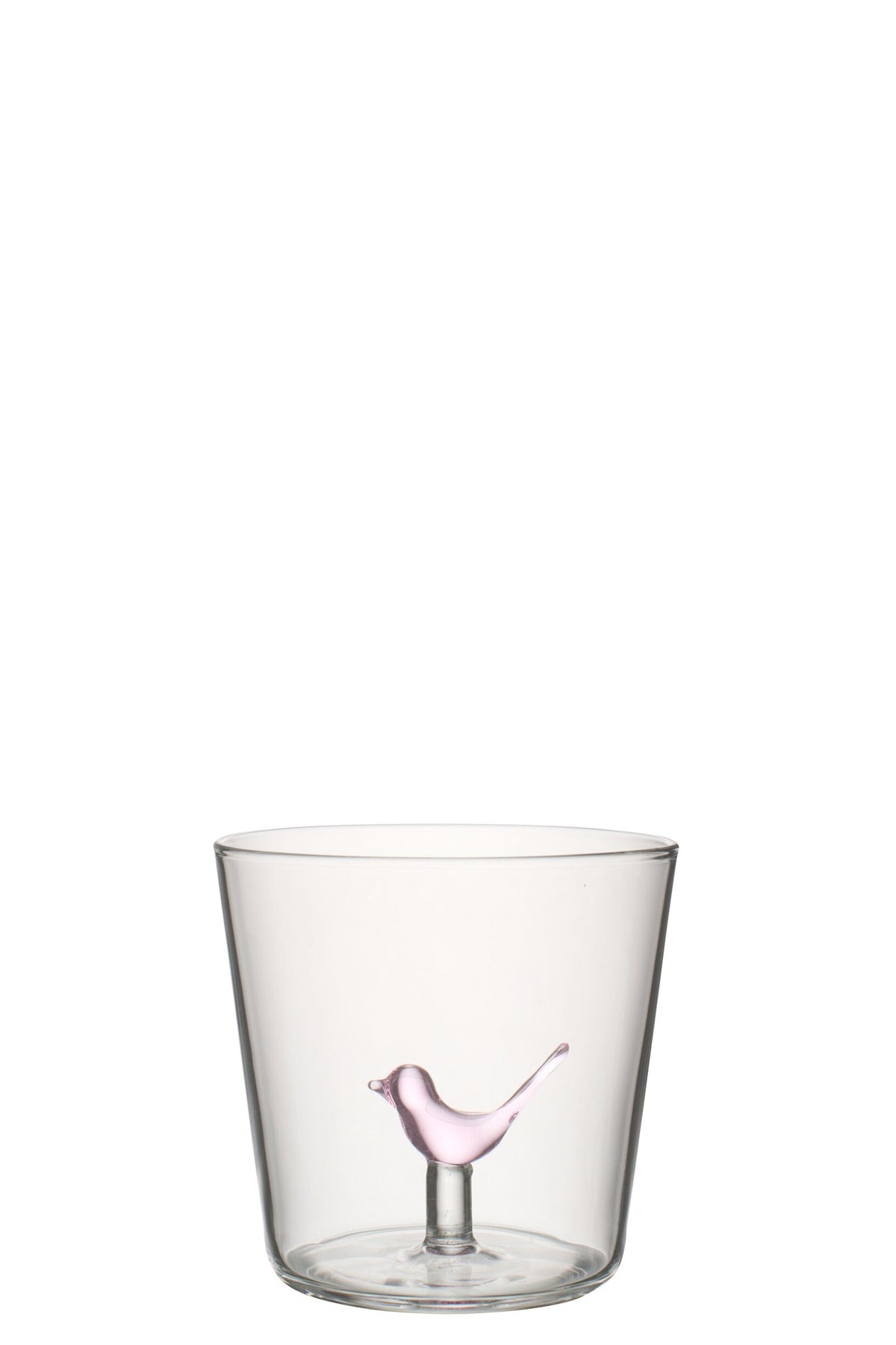 J-Line Water Glass 30 cl Bird Light Pink/Transparent