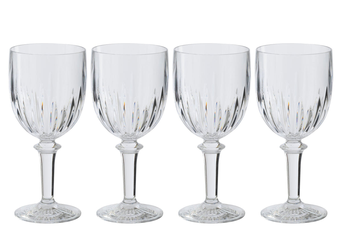J-Line calice da vino 46,3 cl in acrilico trasparente – 4 pezzi