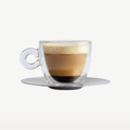 Luigi Bormioli bicchiere termico da cappuccino in vetro da 16,5 cl con piattino in acciaio inox – 2 pezzi