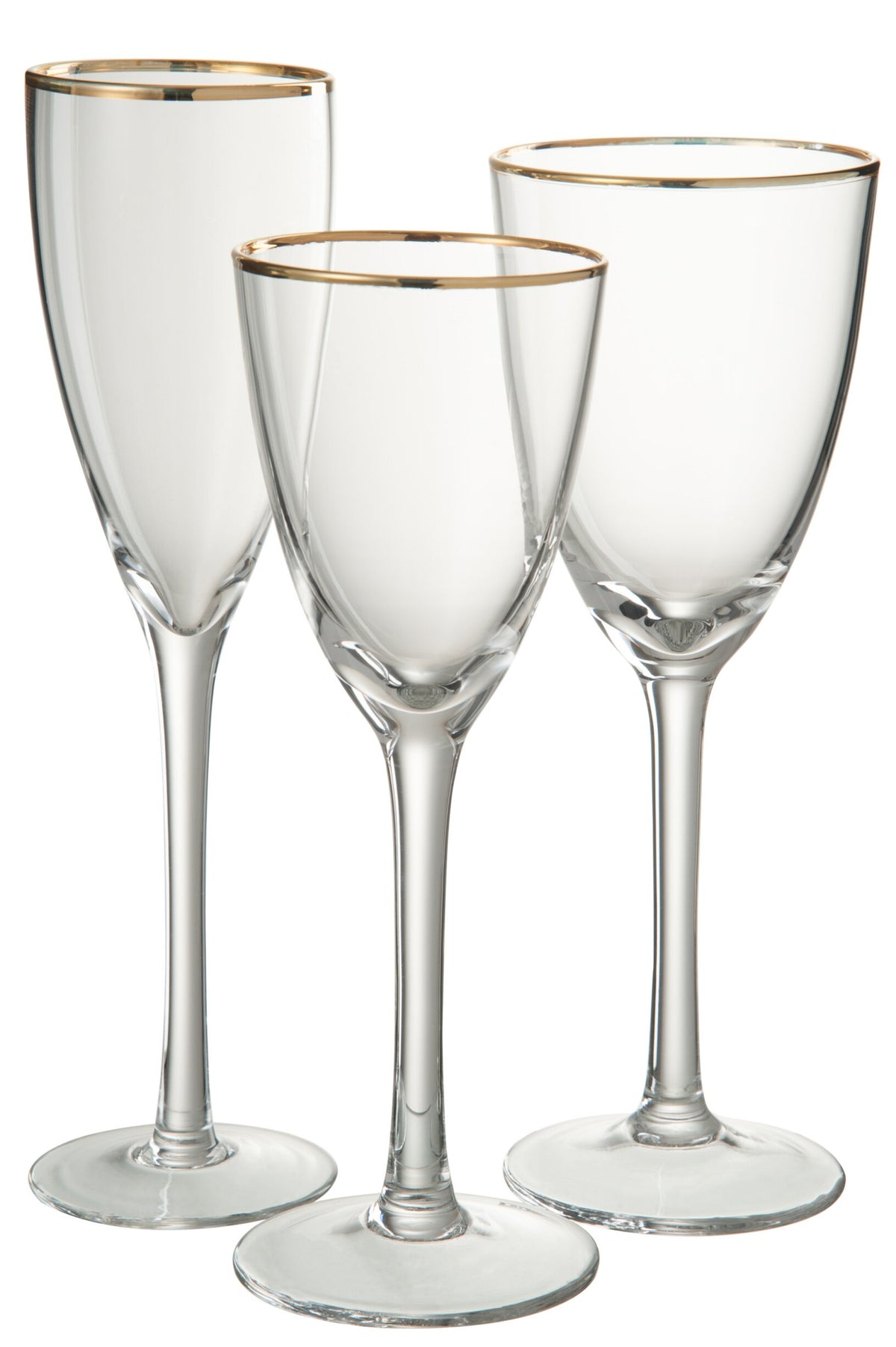 Bicchiere da champagne J-Line 20 Cl con bordo dorato, trasparente/oro
