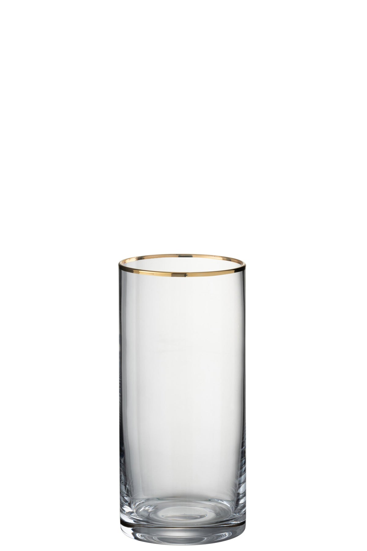 J-Line Water Glass 45 Cl Tall Cylinder Gold Rim Transparent/Gold