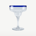 Bicchiere da cocktail Margarita professionale da bar con bordo blu, 38 cl