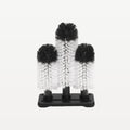 Set di spazzole professionali per bicchieri da bar, 3 pezzi, con base, 18x25 cm