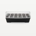 Bar professionale, contenitore per guarnizioni in plastica a 6 scomparti, nero