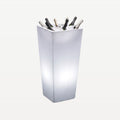 Totem professionale da bar per vino, refrigeratore con LED, bianco, quadrato, 100 cm