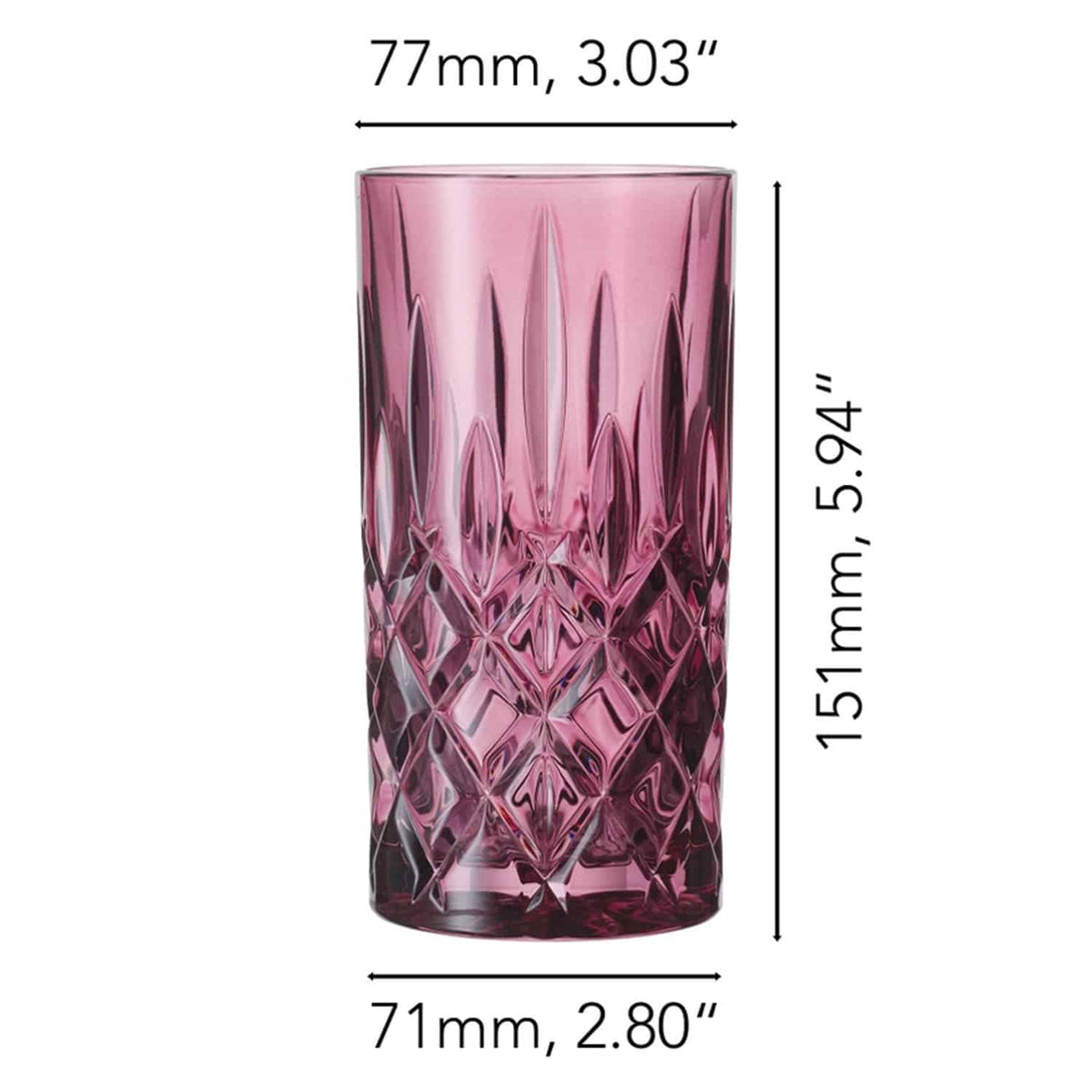Nachtmann Noblesse Longdrinkglas 39,5 Cl Paars - 2 Stuks - Glazen.nl