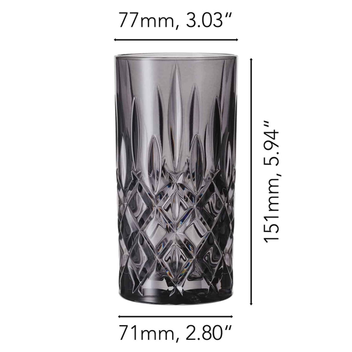 Nachtmann Noblesse Longdrinkglas 39,5 Cl Grijs - 2 Stuks - Glazen.nl
