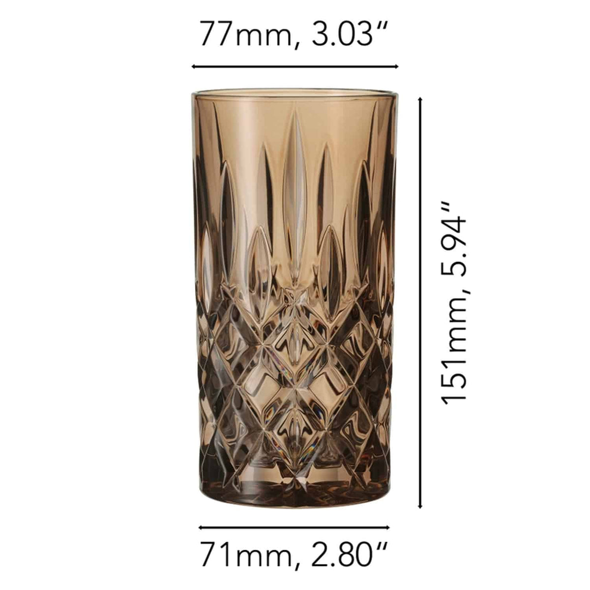 Nachtmann Noblesse Longdrinkglas 39,5 Cl Bruin - 2 Stuks - Glazen.nl