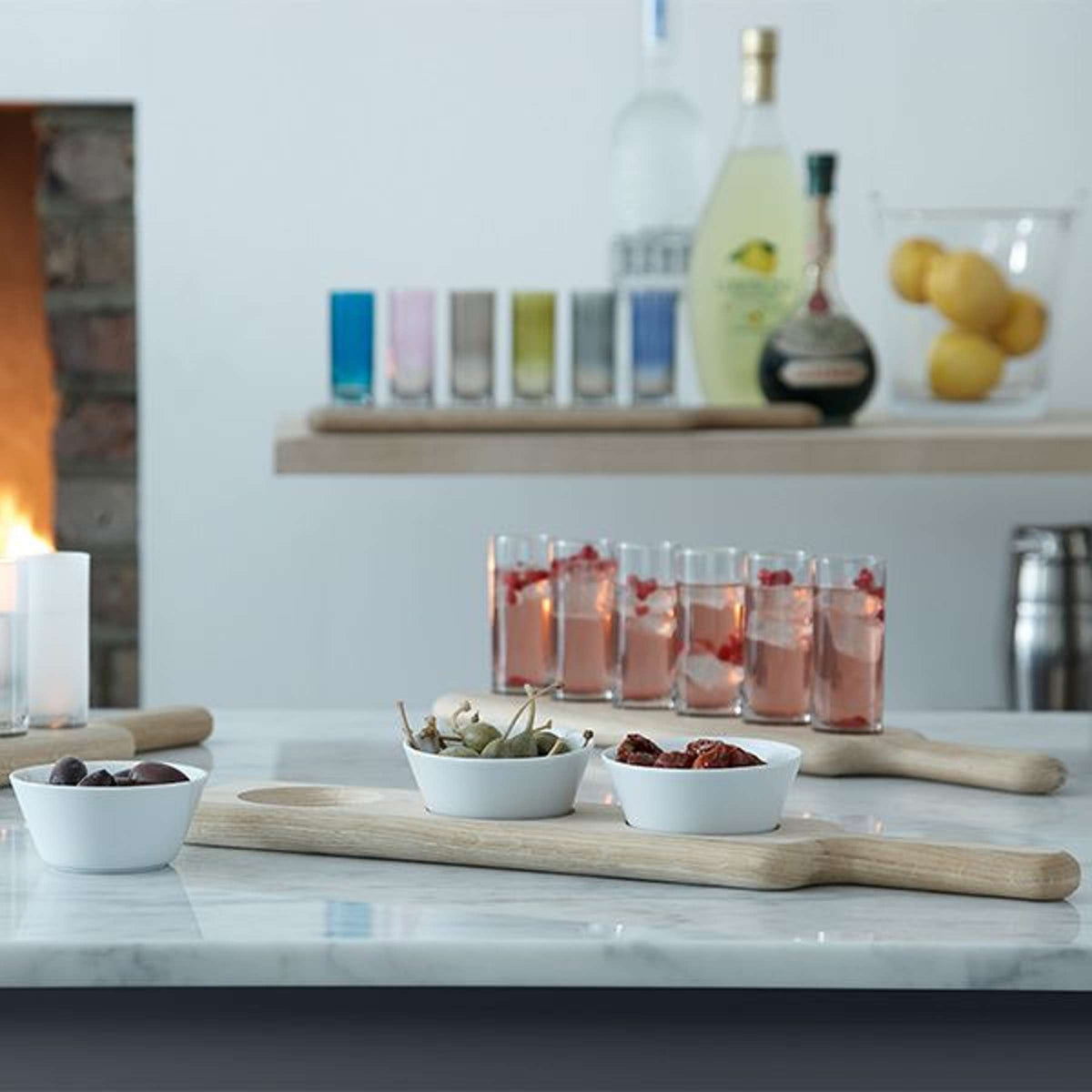 L.S.A. Paddle Vodka Set with Serving Board Assorted - 12 Pieces