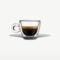 Luigi Bormioli bicchiere termico da espresso da 6,5 cl con piattino in acciaio inox – 2 pezzi