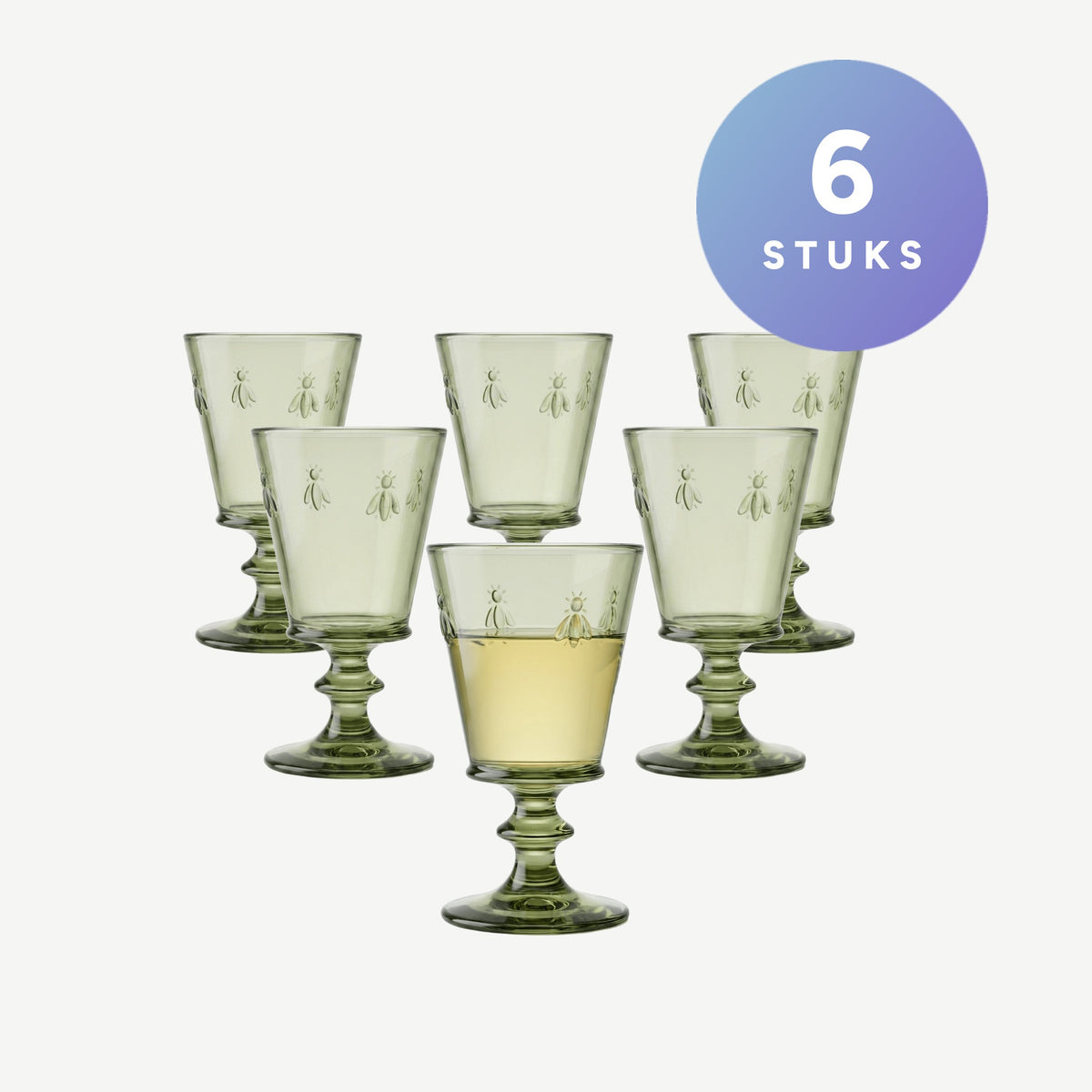 La Rochere Abeille Wijnglas 24 cl Olijfgroen set van 6 stuks
