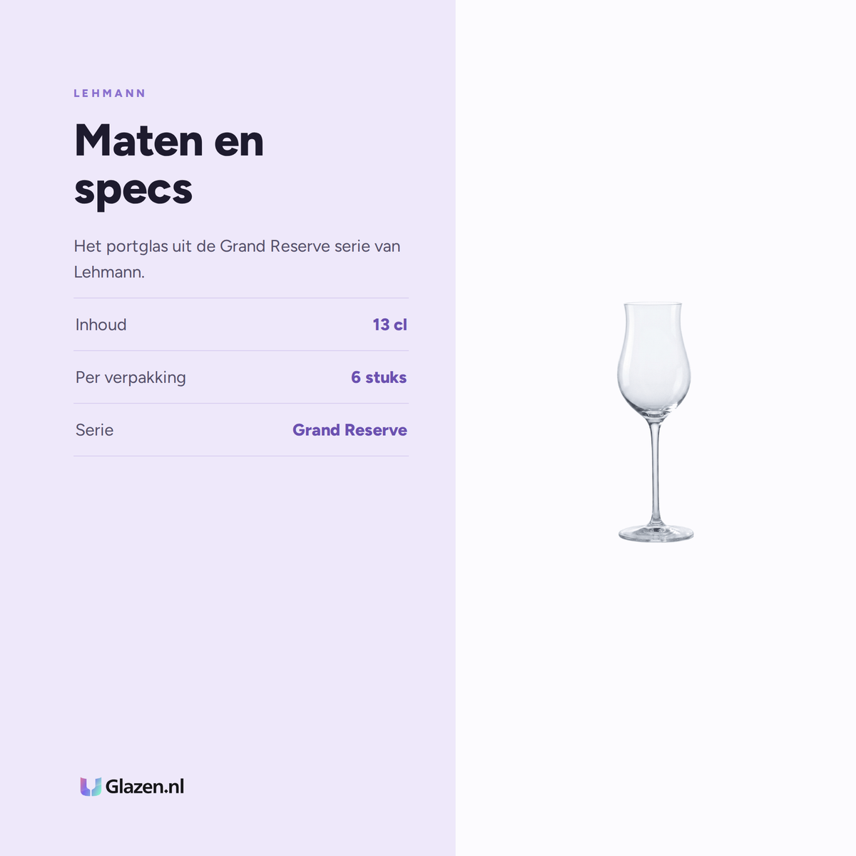 Maten en specs van Lehmann Grand Reserve Portglas 13 Cl